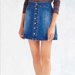 WORN ONCE! ~ BDG button-front denim mini skirt